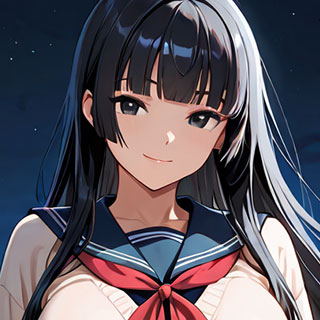 高飛車黒髪姫カットのお姉さんのエロCGのアイコン